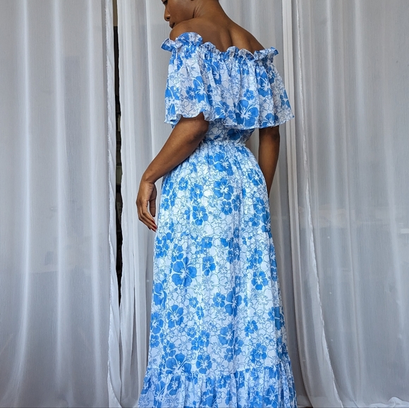 NWT Resortwear Blue Floral Maxi Dress - All Things Mochi | Size Small - Picture 2 of 9